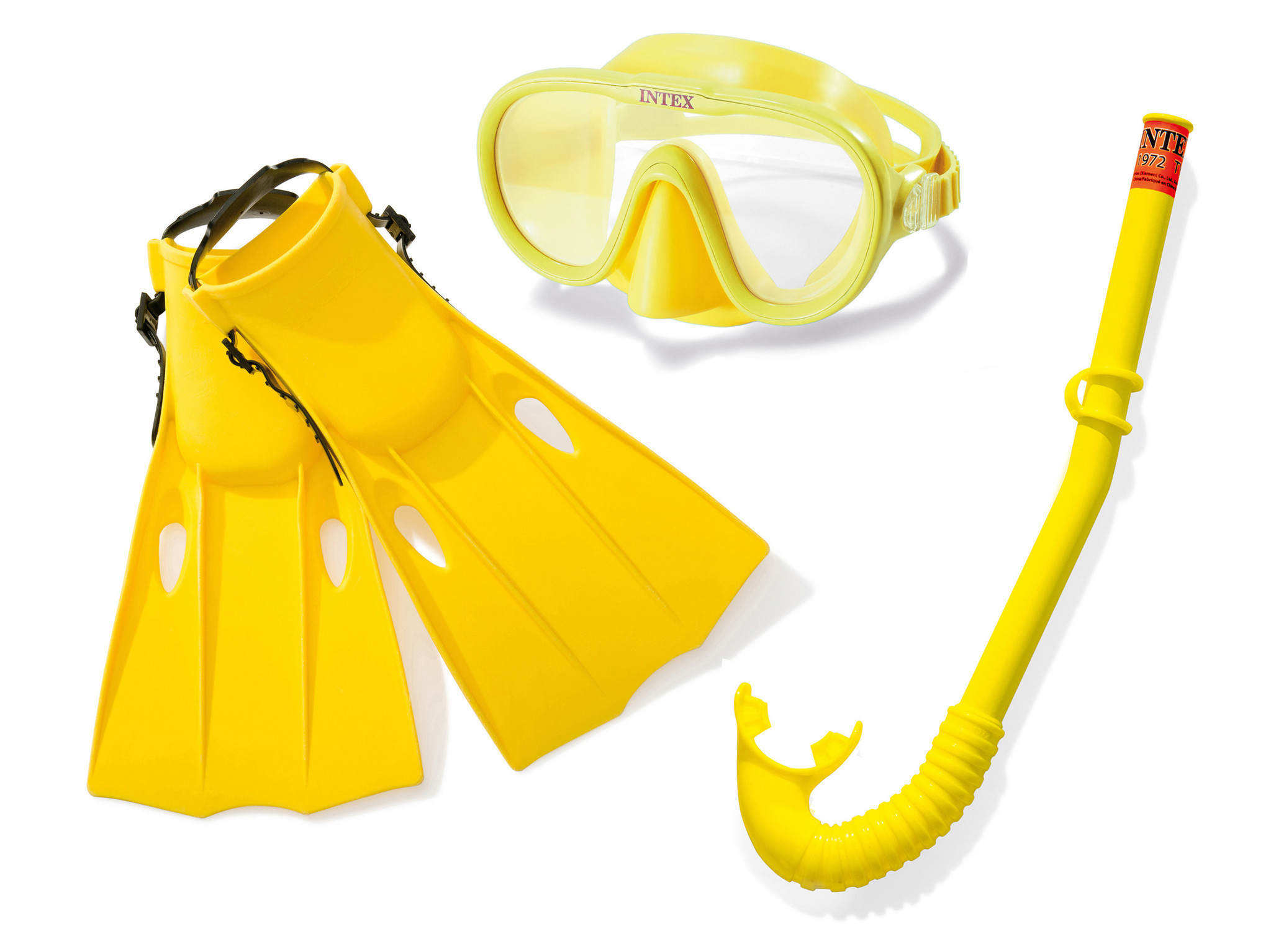 Intex Snorkelset Duikset - M - met flippers - 3-Delig - Geel
