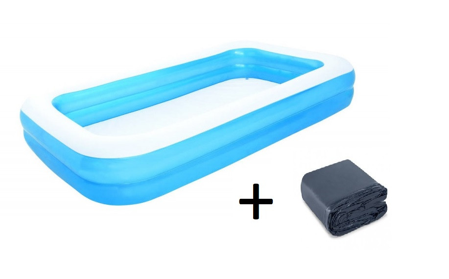 Bestway Opblaas Zwembad met Afdekhoes - 305 cm x 183 x 46 cm - Blauw