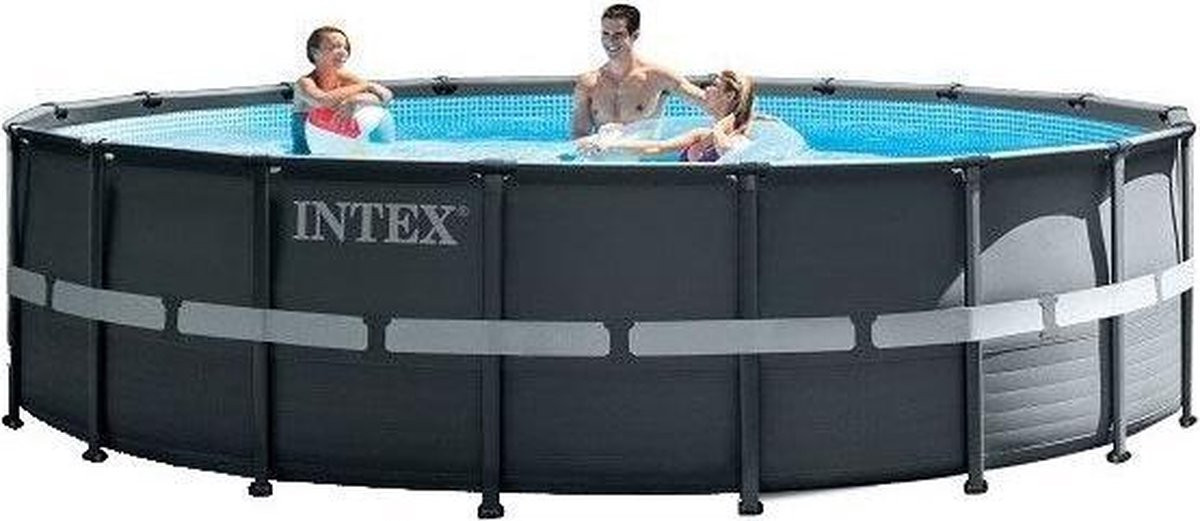 Intex Prism Ultra Xtr Frame Zwembad - ø 549 x 122 cm - Antraciet - met Zandfilterpomp 
