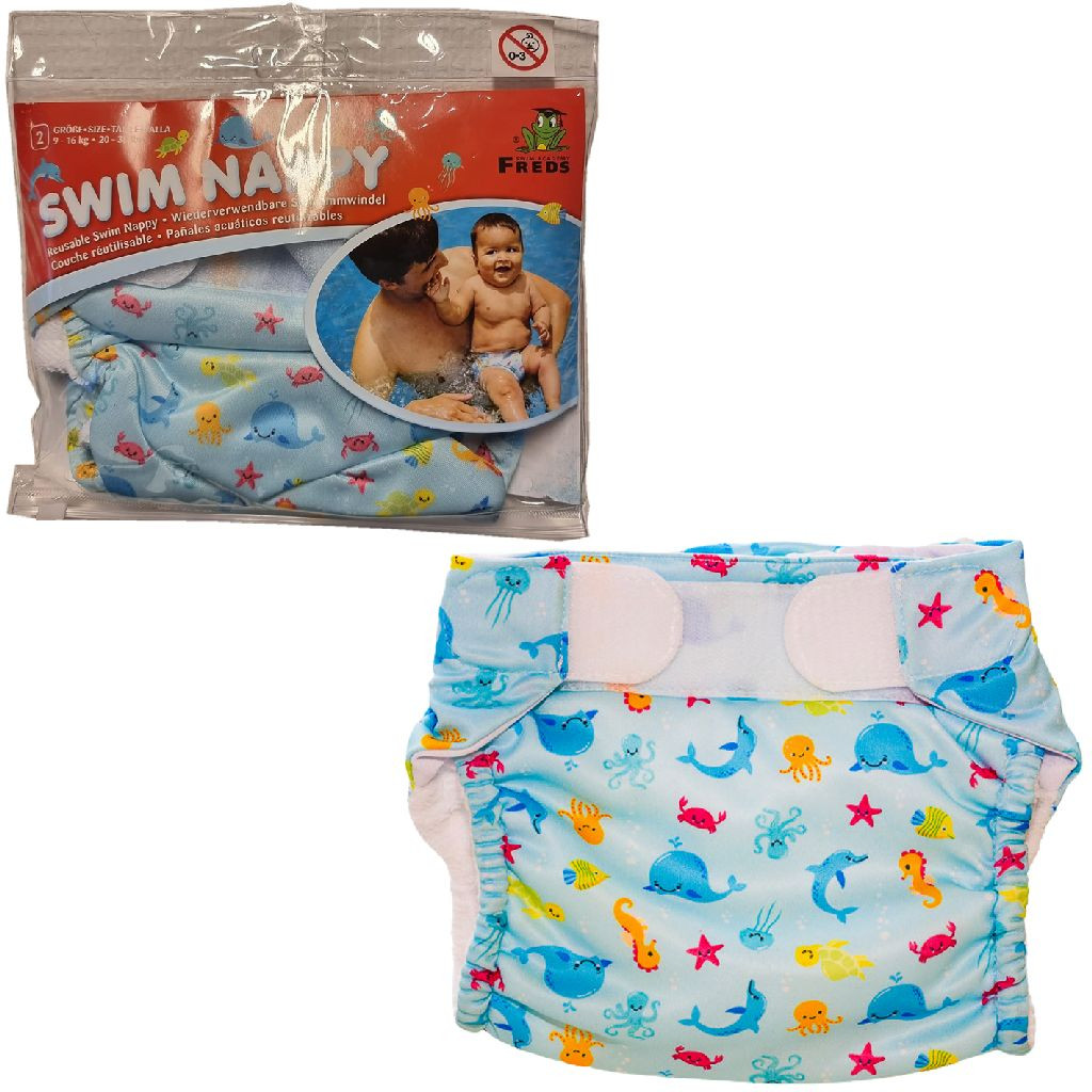 Freds Wasbare Zwemluier - Blauw - 9-16 kg - (Maat 2)