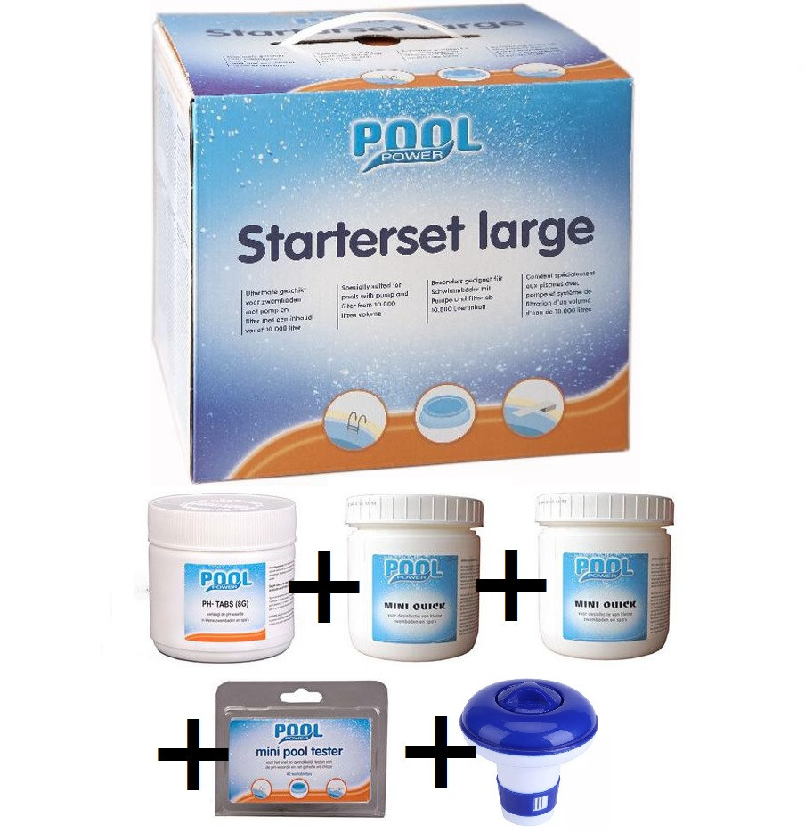 Pool Power Starterset Large - Chloortabletten - PH - Testset - Chloordoseerder