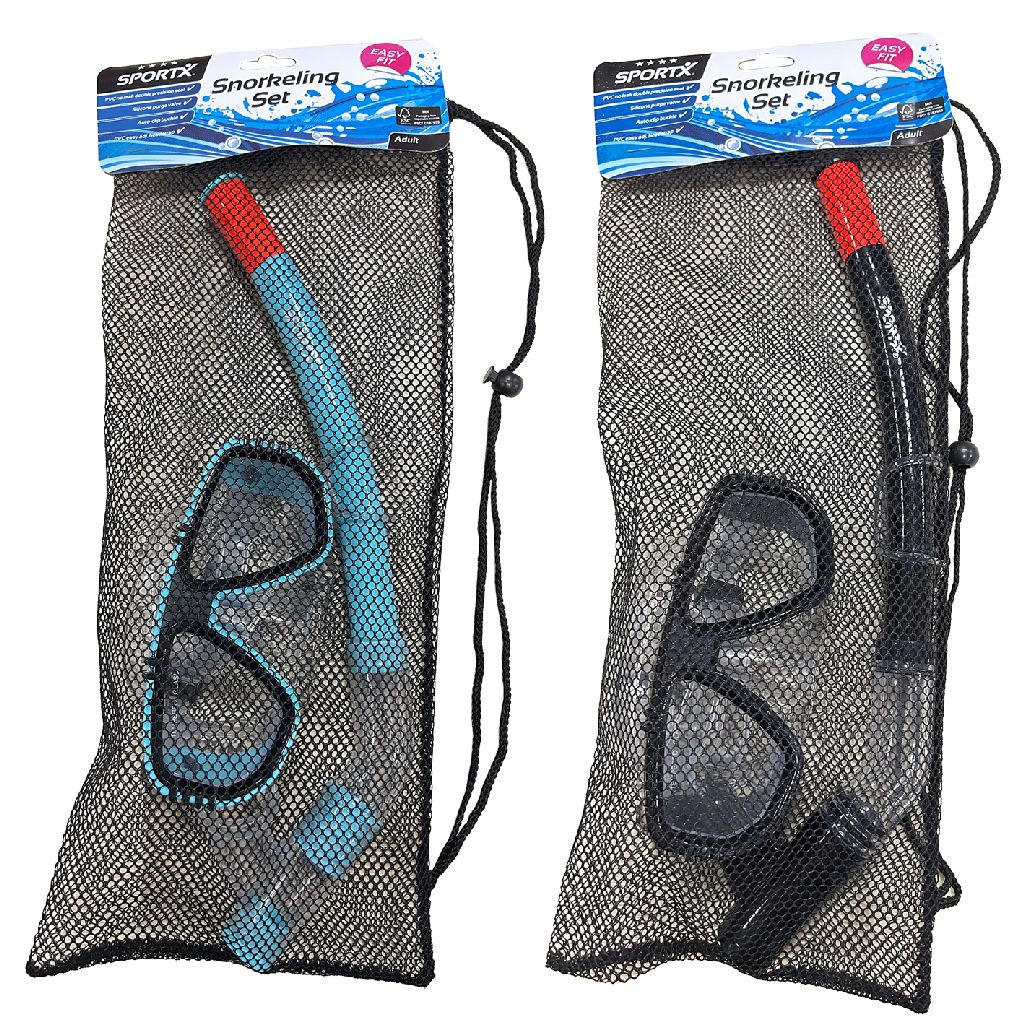 SportX Adult Snorkelset - 4 Sterren - Prijs per Stuk - Lichtblauw of Zwart