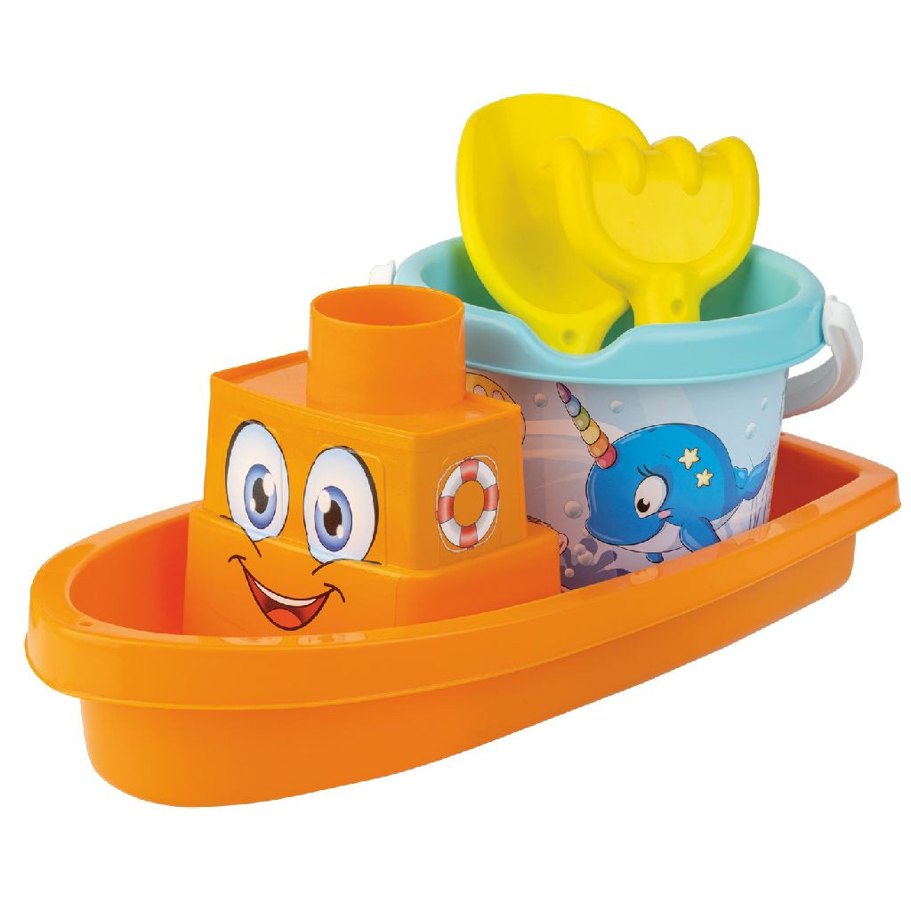 Emmerset met Boot Happy Fish - 4 Delig