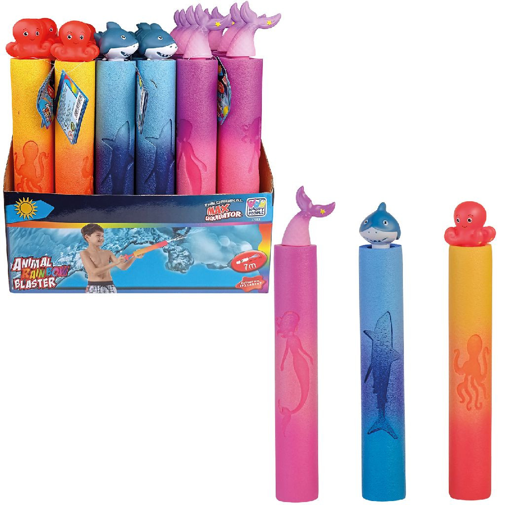 Dieren Regenboog Foam Shooter Waterpistool 35cm - Assortiment - Prijs per Stuk