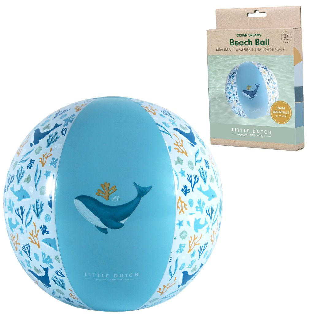 Little Dutch Ocean Dreams Strandbal - 35 cm - Blauw - Strand Speelgoed