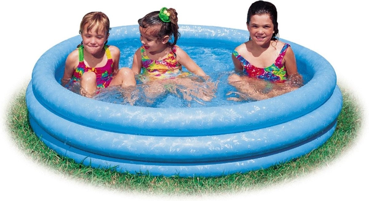 Intex Opblaas Zwembad Crystal Blue - 
ø 114 x 25 cm - Blauw